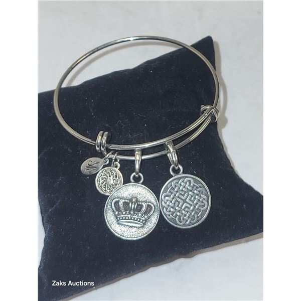 Alex and Ani Irish & USA Rhodium Plated Charm Bracelet