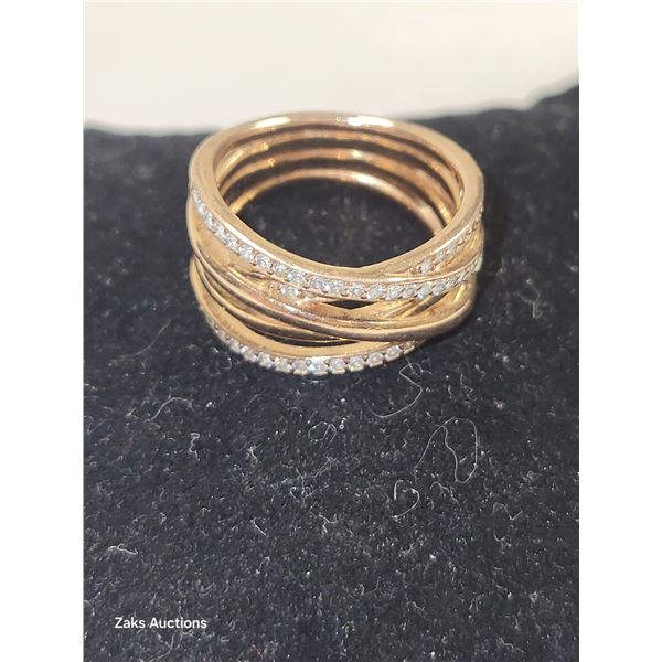 Pandora Entwined Rhinestone Ring Stampe + ALE R 56