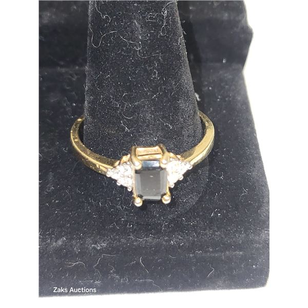 Tested Deep Blue Sapphire Ring (stamped inside unable to make out what it says)