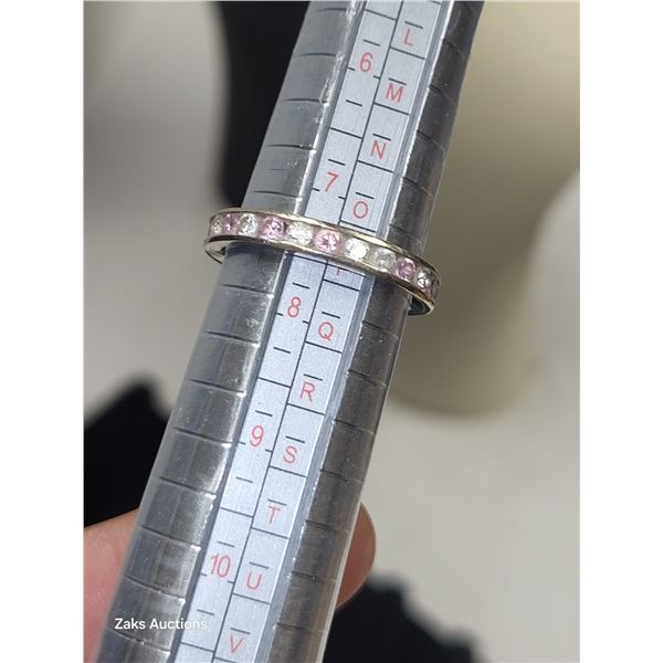 Pink & Clear CZ 14K Ring (but stamped 10K - we tested this)
