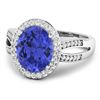 Image 2 : 14KT White Gold 3.43ctw Tanzanite and Diamond Ring