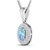 Image 2 : 14KT White Gold 0.51ctw Aquamarine and Diamond Pendant