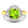 Image 3 : 14KT Yellow Gold 2.02ctw Peridot and Diamond Ring