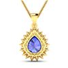 Image 3 : 14KT Yellow Gold 3.25ctw Tanzanite and Diamond Pendant