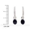 Image 3 : Plated Rhodium and Sterling Silver 3.25ctw Sapphire and Diamond Earrings