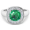 Image 2 : 14KT White Gold 2.07ct Zambian Emerald and Diamond Ring