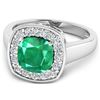 Image 3 : 14KT White Gold 2.07ct Zambian Emerald and Diamond Ring