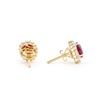 Image 2 : 14KT Yellow Gold 2.05ctw Ruby and Diamond Earrings