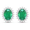 Image 1 : 14KT White Gold 2.00ctw Emerald and Diamond Earrings