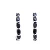Image 1 : Plated Rhodium and Sterling Silver 3.55ctw Sapphire Earrings