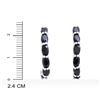 Image 3 : Plated Rhodium and Sterling Silver 3.55ctw Sapphire Earrings
