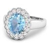 Image 2 : 14KT White Gold 1.9ctw Aquamarine and Diamond Ring