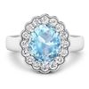 Image 3 : 14KT White Gold 1.9ctw Aquamarine and Diamond Ring