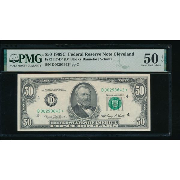 1969C $50 STAR Cleveland FRN PMG 50EPQ