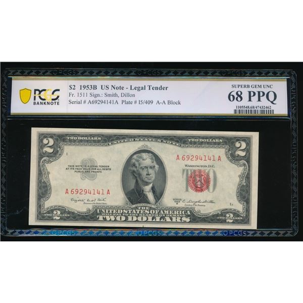 1953B $2 Legal Tender Note PCGS 68PPQ
