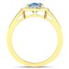 Image 4 : 14KT Yellow Gold 1.28ctw Aquamarine and Diamond Ring