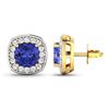 Image 4 : 14KT Yellow Gold 1.64ctw Tanzanite and Diamond Earrings