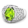 Image 2 : 14KT White Gold 2.3ctw Peridot and Diamond Ring