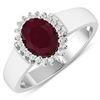 Image 1 : 14KT White Gold 1.5ct Ruby and Diamond Ring