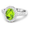 Image 2 : 14KT White Gold 1.6ctw Peridot and Diamond Ring