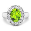 Image 3 : 14KT White Gold 2.3ctw Peridot and Diamond Ring