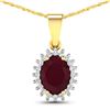 Image 1 : 14KT Yellow Gold 1.5ctw Ruby and Diamond Pendant