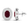 Image 4 : 14KT White Gold 1.7ctw Ruby and Diamond Earrings