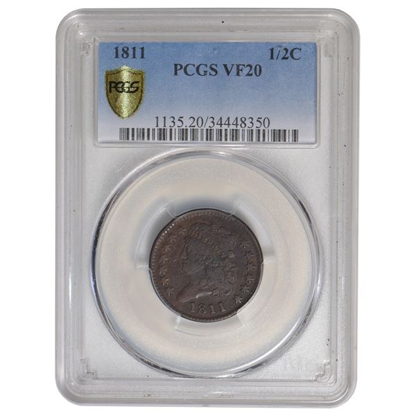 1811 Classic Head Half Cent PCGS VF20