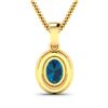Image 3 : 14KT Yellow Gold 1.10ct London Blue Topaz and Diamond Pendant with Chain