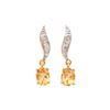 Image 1 : Plated 18KT Yellow Gold 2.04ctw Citrine and Diamond Earrings
