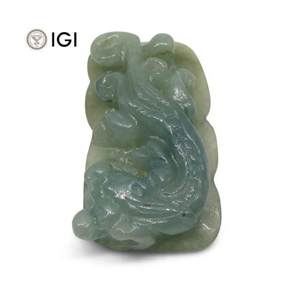 Huge 60.10 Ct Certified Natural Dragon Jadeite