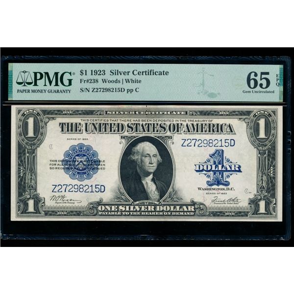 1923 $1 Silver Certificate PMG 65EPQ