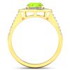 Image 4 : 14KT Yellow Gold 1.05ctw Peridot and Diamond Ring