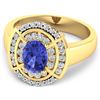 Image 3 : 14KT Yellow Gold 1.09ct Tanzanite and Diamond Ring