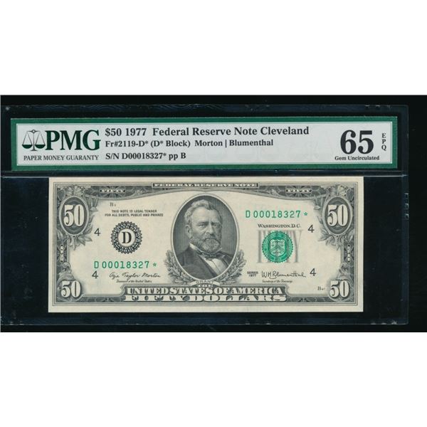 1977 $50 STAR Cleveland FRN PMG 65EPQ