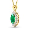 Image 2 : 14KT Yellow Gold 3.14ctw Zambian Emerald and Diamond Pendant
