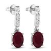 Image 3 : 14KT White Gold 1.7ctw Ruby and Diamond Earrings