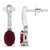 Image 4 : 14KT White Gold 1.7ctw Ruby and Diamond Earrings