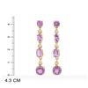 Image 3 : Plated 18KT Yellow Gold and Sterling Silver 5.40ctw Amethyst Earrings