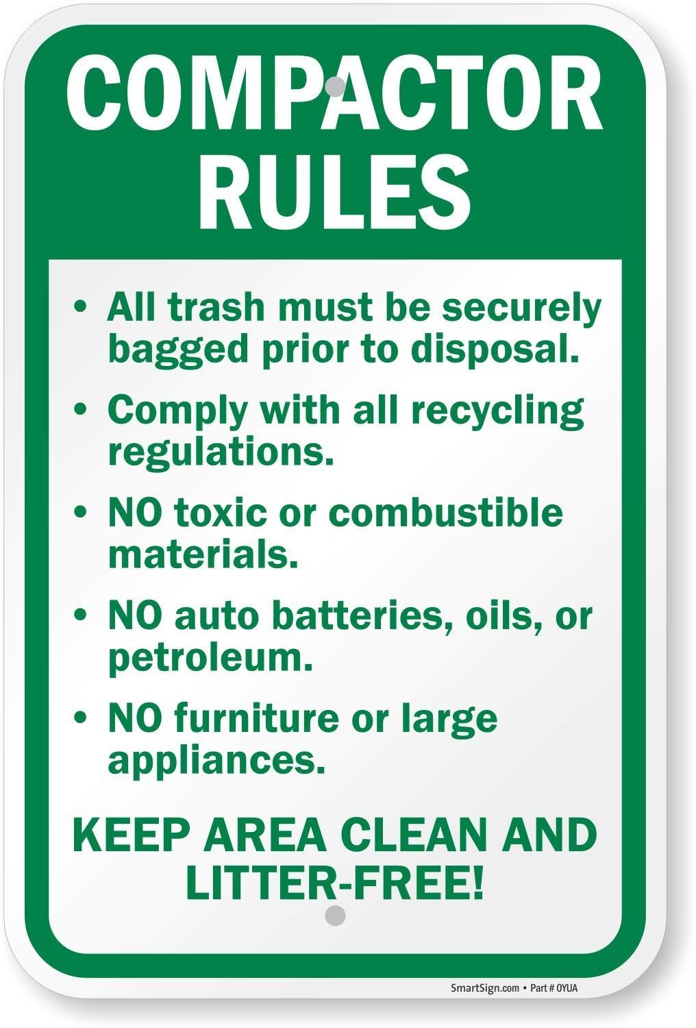 NEW COMPACTOR RULES SIGN