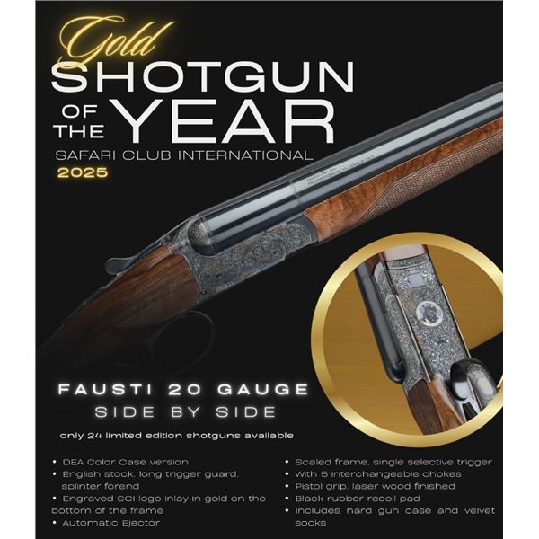 Fausti Side by Side 20 Gauge (Gold) 2025 SCI Shotgun of the Year