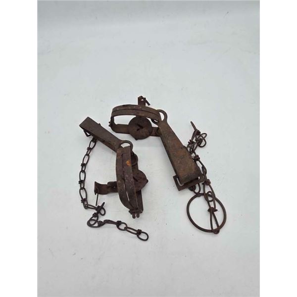 2 small leg hold traps