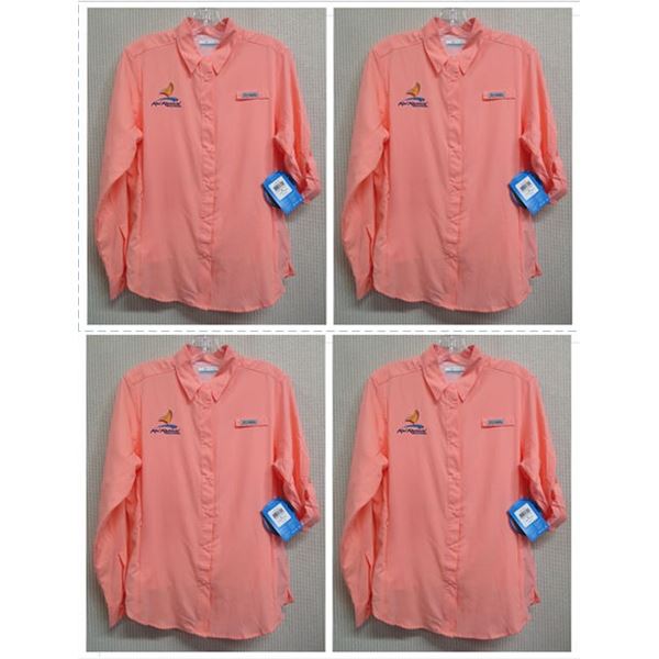 Qty 4 Women's Size S Columbia Tamiami II Women's Pink L/S Shirts
