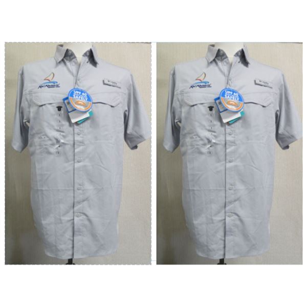 Qty 2 Men's Size S Columbia Low Drag Offshore Gray Shirts