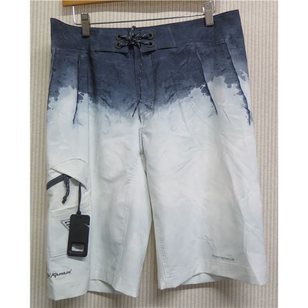 Men's Waist Size 32 Columbia PFG Offshore Black White Board Shorts