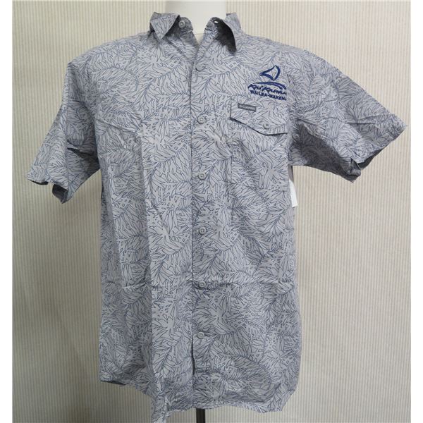 Men's Size S Columbia Summer Chill Gray Print Shirt