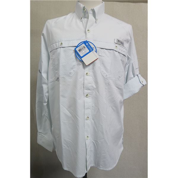 Men's Size XL Columbia Terminal Zero L/S White Woven Shirt (retail $100)
