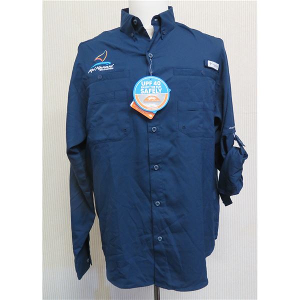 Men's Size S Columbia Tamiami II Blue L/S Shirt