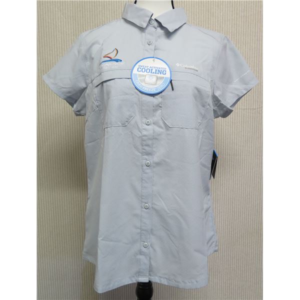 Women's Size S Columbia Irico Short Sleeve Light Grey Shirt