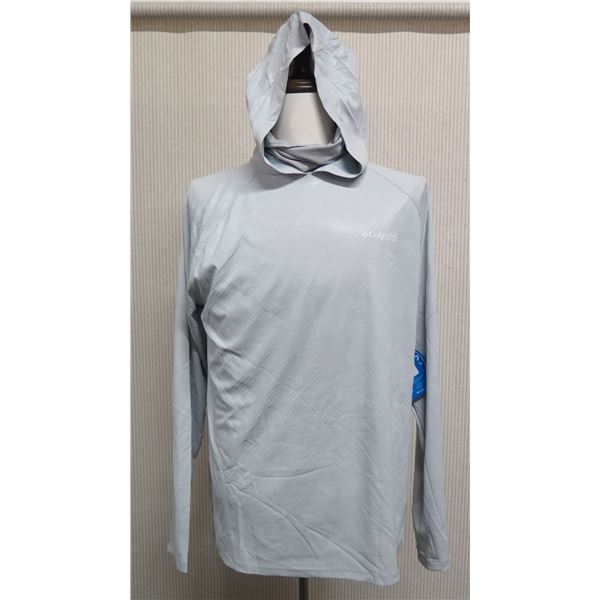 Men's Size L Columbia Terminal Deflector Zero Gray Hoodie SPF 50